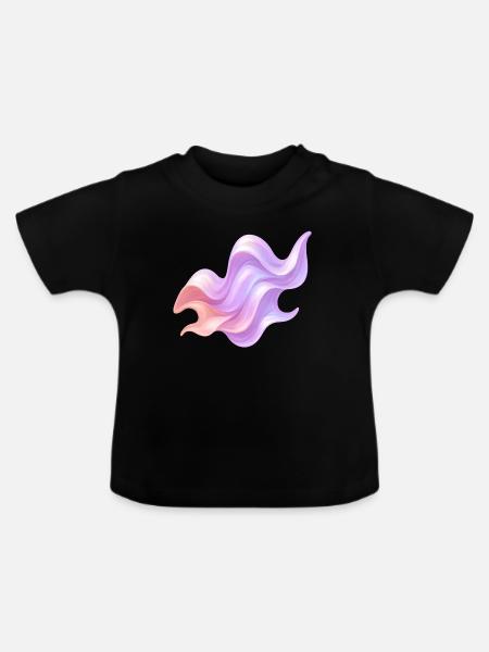 Liquid Waves - Baby Bio-T-Shirt mit Rundhals - Schwarz