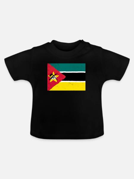 Flagge von Mosambik - Baby Bio-T-Shirt mit Rundhals - Schwarz