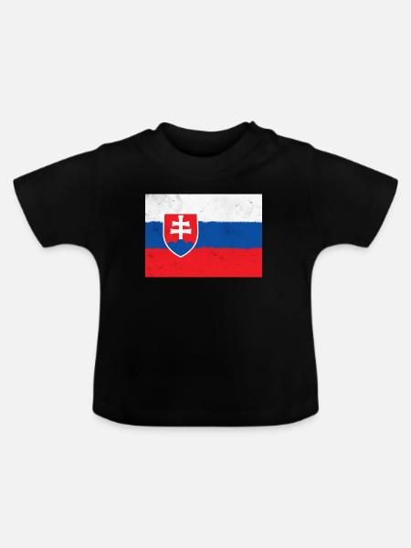 Flagge der Slowakei - Baby Bio-T-Shirt mit Rundhals - Schwarz