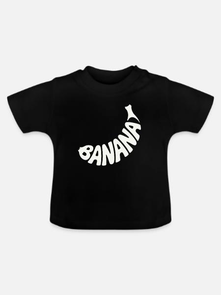 Bananenfrucht Wortkunst - Baby Bio-T-Shirt mit Rundhals - Schwarz