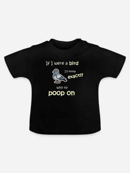 Vogelmodus - Aktiviert - Baby Bio-T-Shirt mit Rundhals - Schwarz