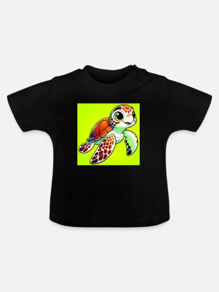 Schildkröte - Baby Bio-T-Shirt mit Rundhals - Schwarz