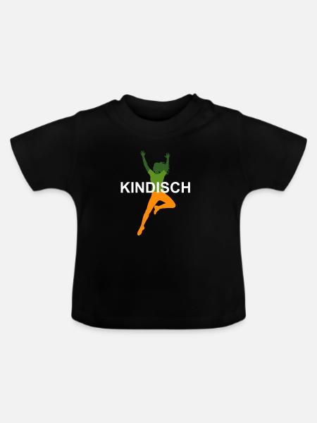 Kindisch Frau Motiv Design - Baby Bio-T-Shirt mit Rundhals - Schwarz