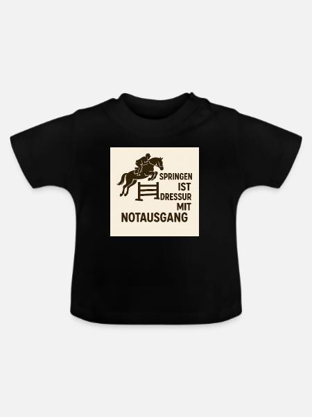 Ausbruchssprung Reiterwitz - Baby Bio-T-Shirt mit Rundhals - Schwarz
