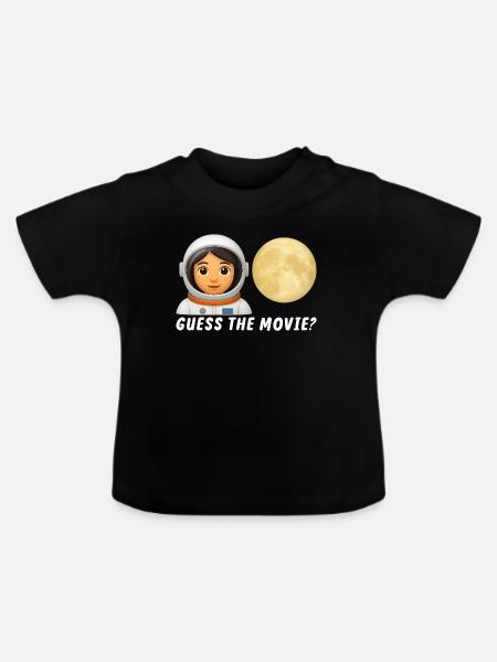 Weltraum-Explorer mit Mondbild - Baby Bio-T-Shirt mit Rundhals - Schwarz