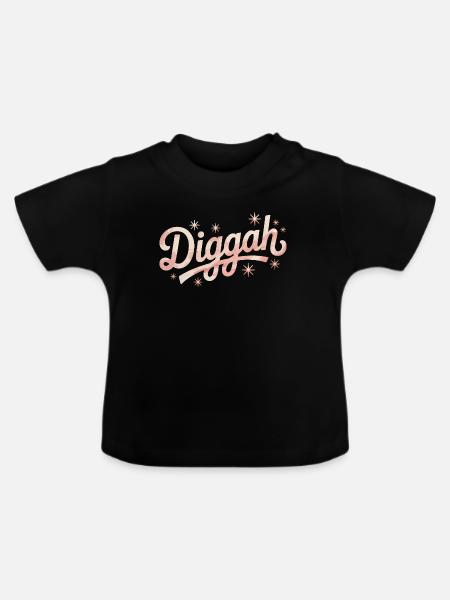 Diggah - Funny Memes - Baby Bio-T-Shirt mit Rundhals - Schwarz