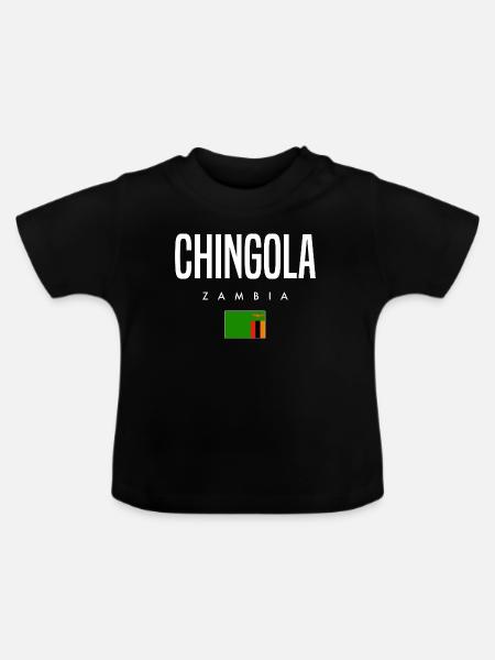 Chingola Sambia - Baby Bio-T-Shirt mit Rundhals - Schwarz