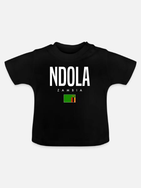 Ndola Sambia - Baby Bio-T-Shirt mit Rundhals - Schwarz