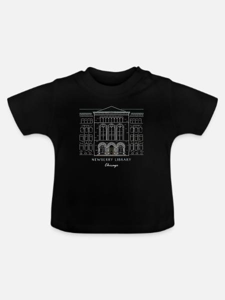 Historisches Chicago Bibliotheksdesign - Baby Bio-T-Shirt mit Rundhals - Schwarz