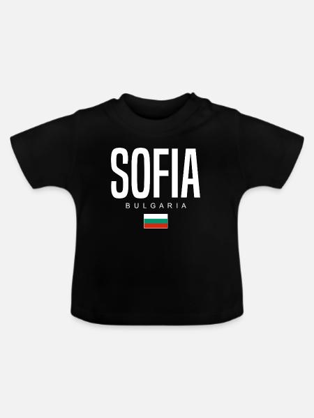 Sofia Bulgarien - Baby Bio-T-Shirt mit Rundhals - Schwarz