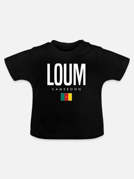 Loum Kamerun Kameruner - Baby Bio-T-Shirt mit Rundhals - Schwarz