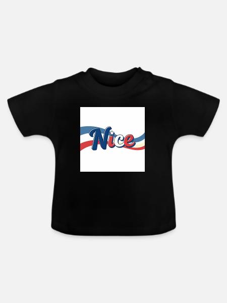 Nice wie Nizza - Baby Bio-T-Shirt mit Rundhals - Schwarz