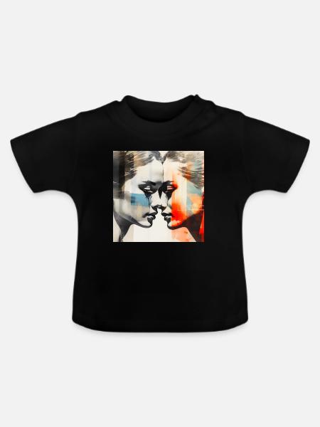 Bunte Fusion Liebe Dualität - Baby Bio-T-Shirt mit Rundhals - Schwarz