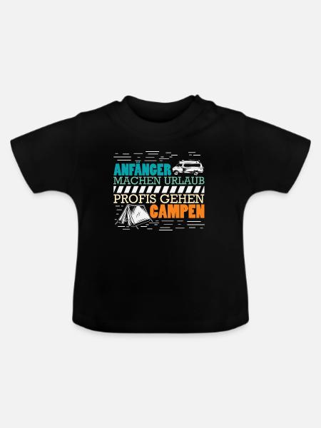 Camper Camping Wohnwagen Spruch - Baby Bio-T-Shirt mit Rundhals - Schwarz