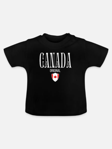 Made in Canada, kanadischer Stolz - Baby Bio-T-Shirt mit Rundhals - Schwarz