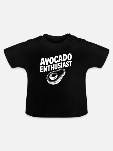 Avocado-Enthusiast - Baby Bio-T-Shirt mit Rundhals - Schwarz