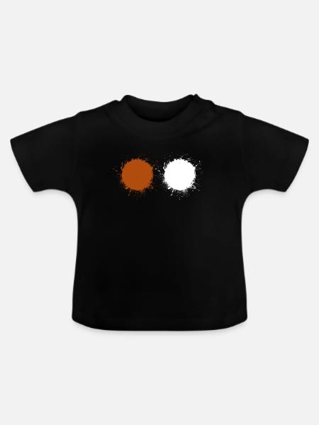 Braun Weiß - Baby Bio-T-Shirt mit Rundhals - Schwarz