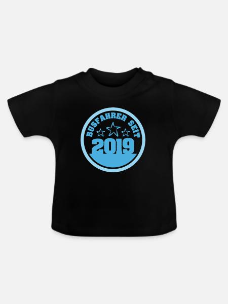 Bus 2019 - Baby Bio-T-Shirt mit Rundhals - Schwarz