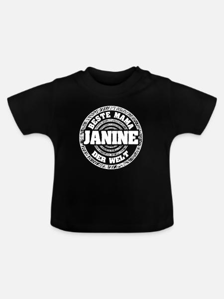 Mutter Janine - Baby Bio-T-Shirt mit Rundhals - Schwarz