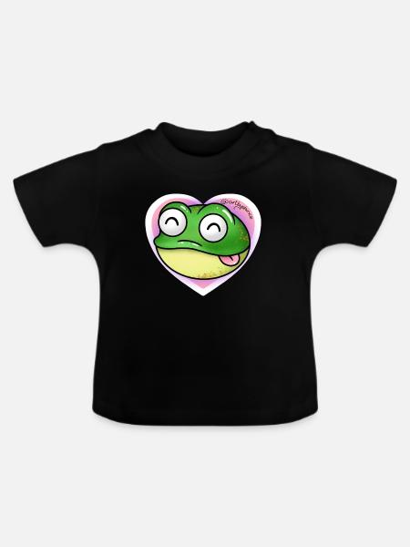 Frosch - Baby Bio-T-Shirt mit Rundhals - Schwarz