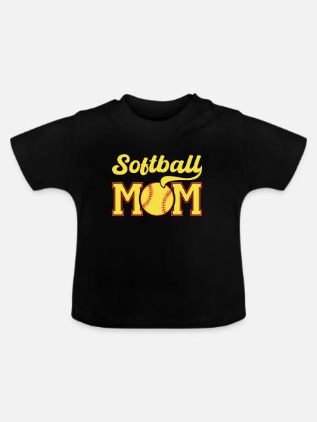 Softball Mama Retro Logo - Baby Bio-T-Shirt mit Rundhals - Schwarz