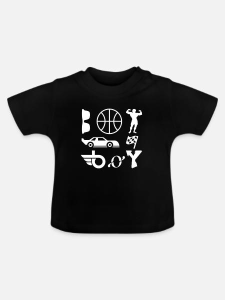 Junge - Baby Bio-T-Shirt mit Rundhals - Schwarz