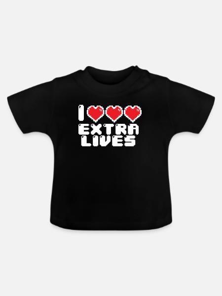 Extremes Pixel-Herz - Baby Bio-T-Shirt mit Rundhals - Schwarz