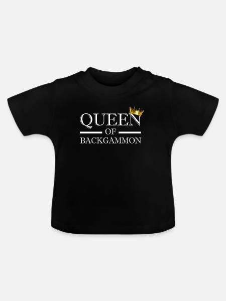 Queen Of Backgammon - Baby Bio-T-Shirt mit Rundhals - Schwarz