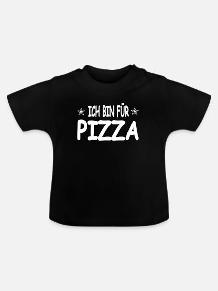 Pizza - Baby Bio-T-Shirt mit Rundhals - Schwarz
