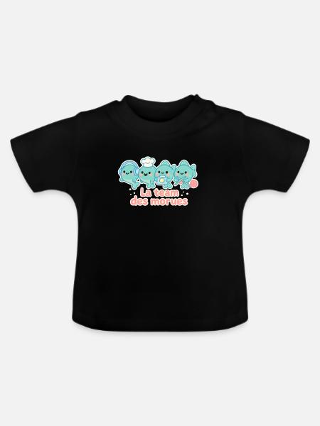 Das Team der nautischen Kabeljau-Maskottchen - Baby Bio-T-Shirt mit Rundhals - Schwarz