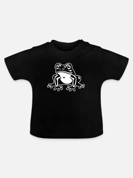 Frosch Tier - Baby Bio-T-Shirt mit Rundhals - Schwarz