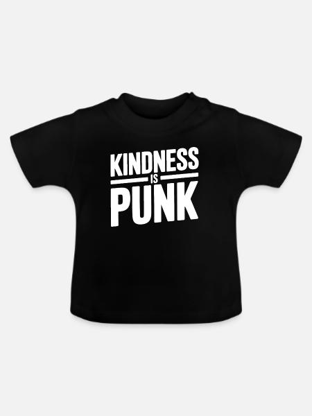 Freundlichkeit ist Punk - Baby Bio-T-Shirt mit Rundhals - Schwarz