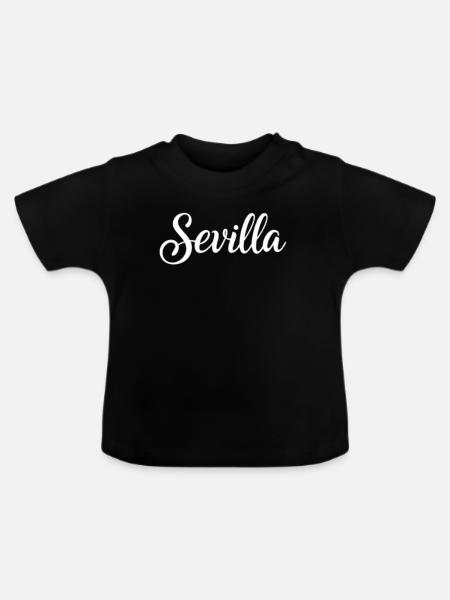 Sevilla Handlettering Script - Baby Bio-T-Shirt mit Rundhals - Schwarz