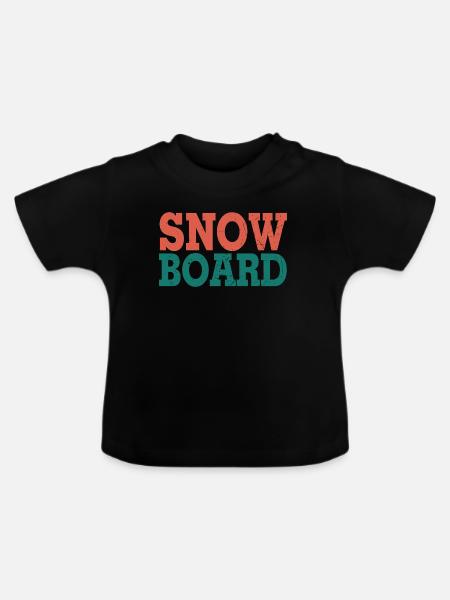 Snowboard - Baby Bio-T-Shirt mit Rundhals - Schwarz