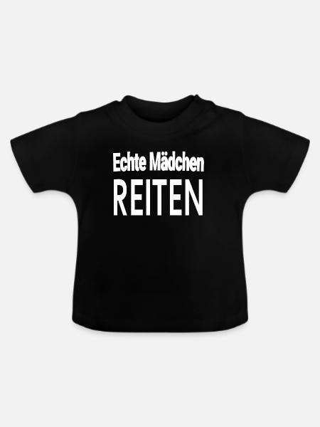 Pferde - Baby Bio-T-Shirt mit Rundhals - Schwarz