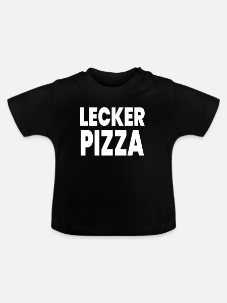 Pizza - Baby Bio-T-Shirt mit Rundhals - Schwarz