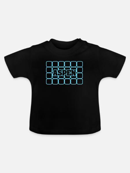 Maennername Aspen - Baby Bio-T-Shirt mit Rundhals - Schwarz