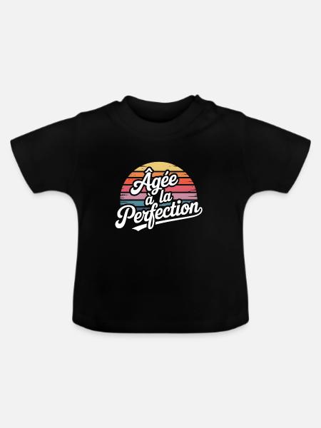 Bis zur Perfektion gereift - Baby Bio-T-Shirt mit Rundhals - Schwarz