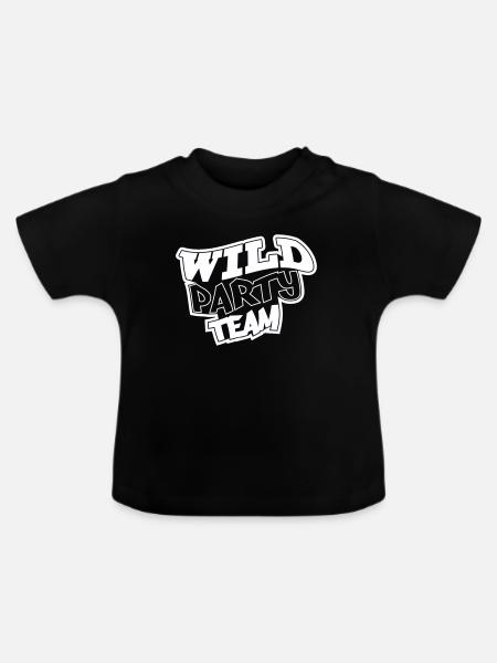 Wild Party Team Graffiti Motiv - Baby Bio-T-Shirt mit Rundhals - Schwarz