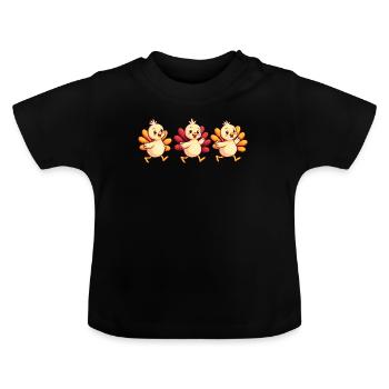 Bébé dinde de Thanksgiving - T-shirt bio col rond Bébé - noir - Devant