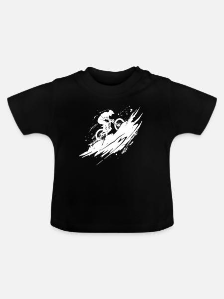 Energischer Mountainbike-Kunst-Radfahrer - Baby Bio-T-Shirt mit Rundhals - Schwarz