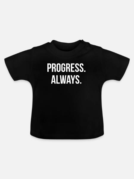 PROGRESS. ALWAYS. | Greyline Official - Baby Bio-T-Shirt mit Rundhals - Schwarz
