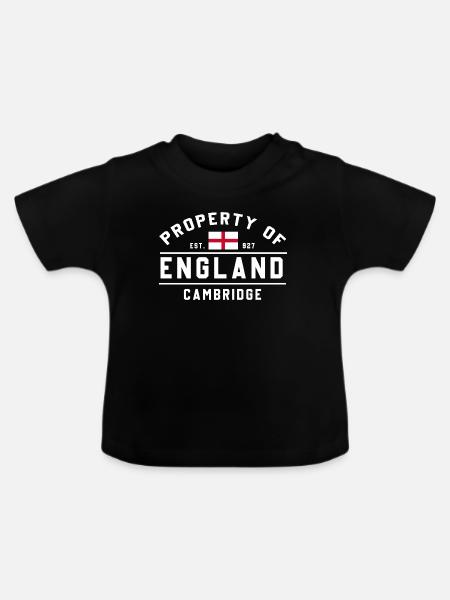 Englands Cambridge-Emblem - Baby Bio-T-Shirt mit Rundhals - Schwarz