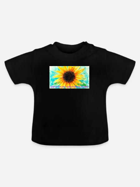 Sonnenblume Farbrausch Kunst - Baby Bio-T-Shirt mit Rundhals - Schwarz