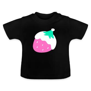 Fraises – Noël - T-shirt bio col rond Bébé - noir - Devant