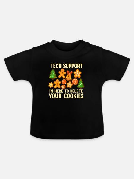 Technischer Support Cookie Weihnachten Meme - Baby Bio-T-Shirt mit Rundhals - Schwarz