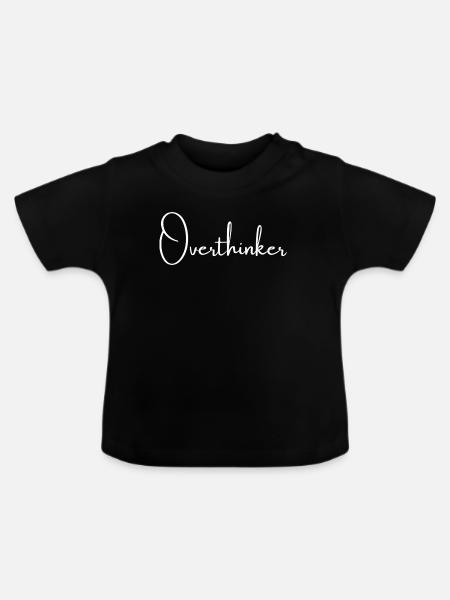 Overthinker | Greysoul Thoughts - Baby Bio-T-Shirt mit Rundhals - Schwarz