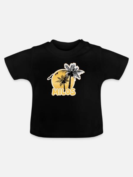 Geschenk für Milos - Baby Bio-T-Shirt mit Rundhals - Schwarz