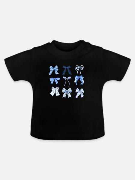 Blaue Knoten - Baby Bio-T-Shirt mit Rundhals - Schwarz