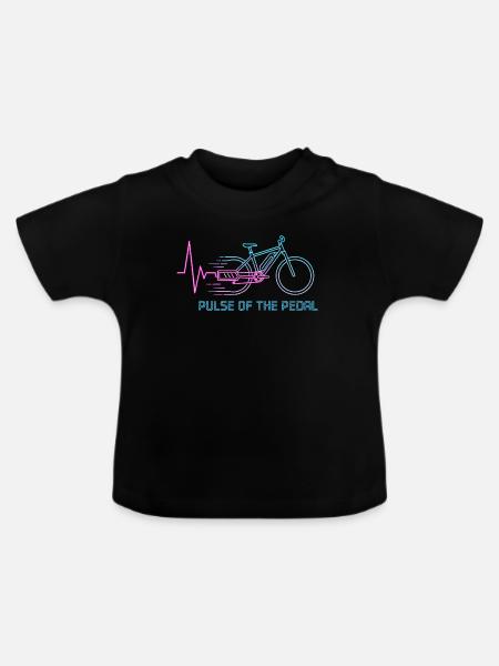 Neon Pulse Fahrradgrafik - Baby Bio-T-Shirt mit Rundhals - Schwarz